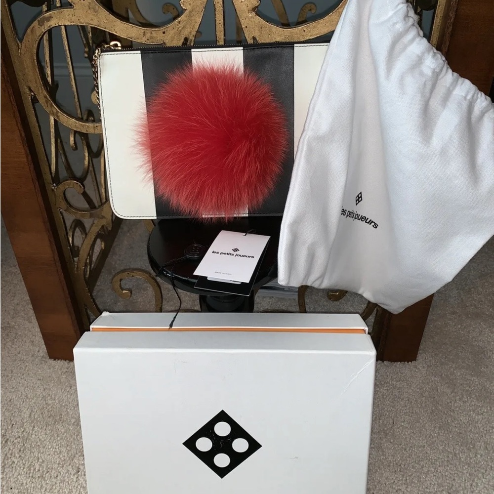 Les Petits Joueurs Leather And Fur Wristlet